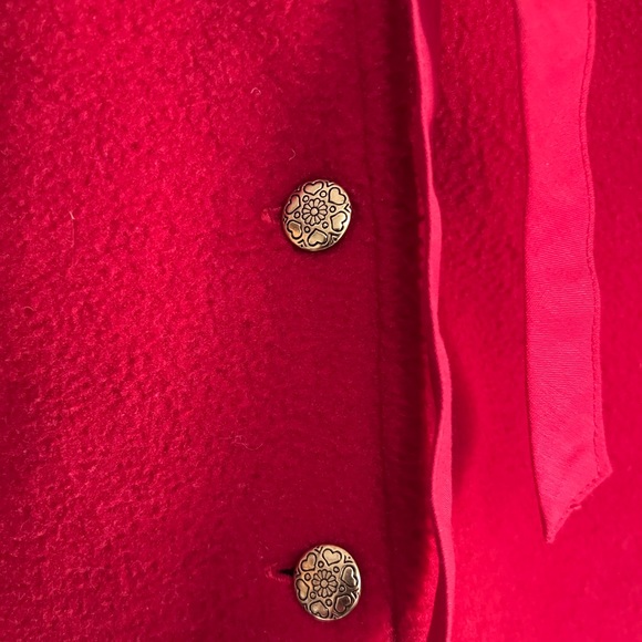 precious girls CAPE, red, fleece, flannel lined. - Picture 3 of 9